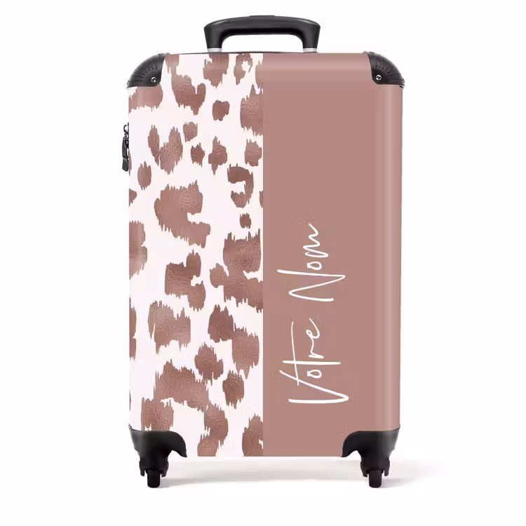 Valise - Imprimé léopard marron/rouge avec blanc — 1
