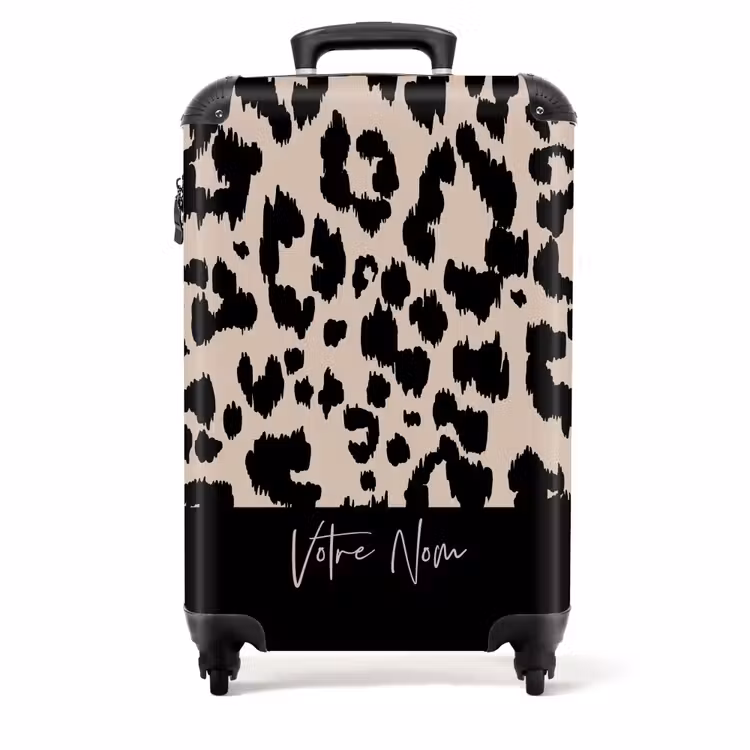 Valise - Imprimé léopard taupe avec noir — 1