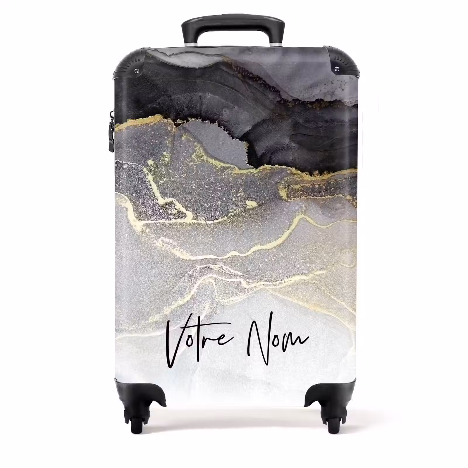 Valise - Marbre blanc/gris/marron/noir avec doré — 1