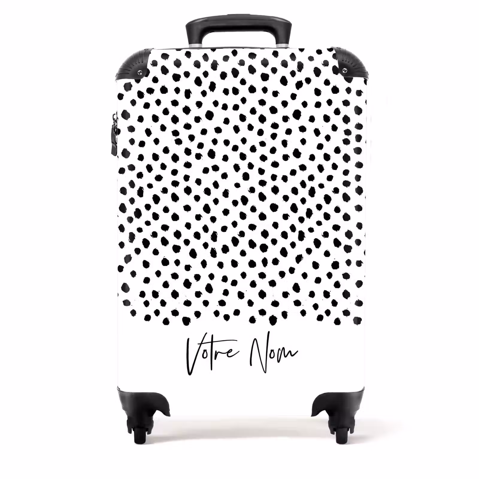 Valise - Pois noirs sur fond blanc — 1