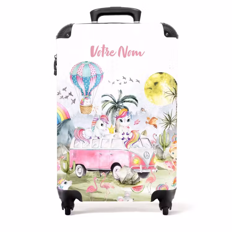 Valise -  Bus safari licornes roses — 1
