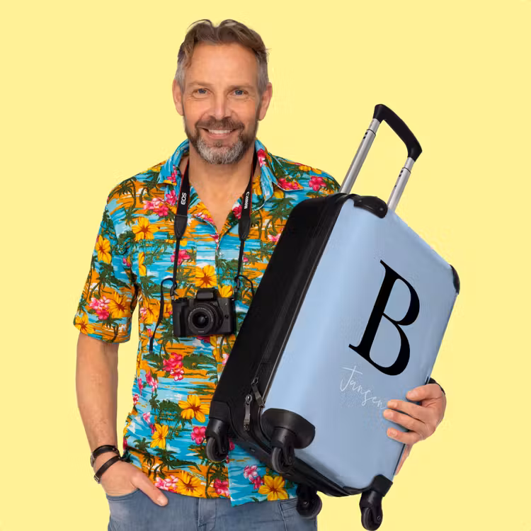 Valise - Fond bleu avec lettres noires et blanches — 2