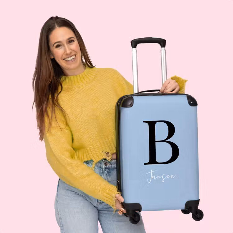 Valise - Fond bleu avec lettres noires et blanches — 4