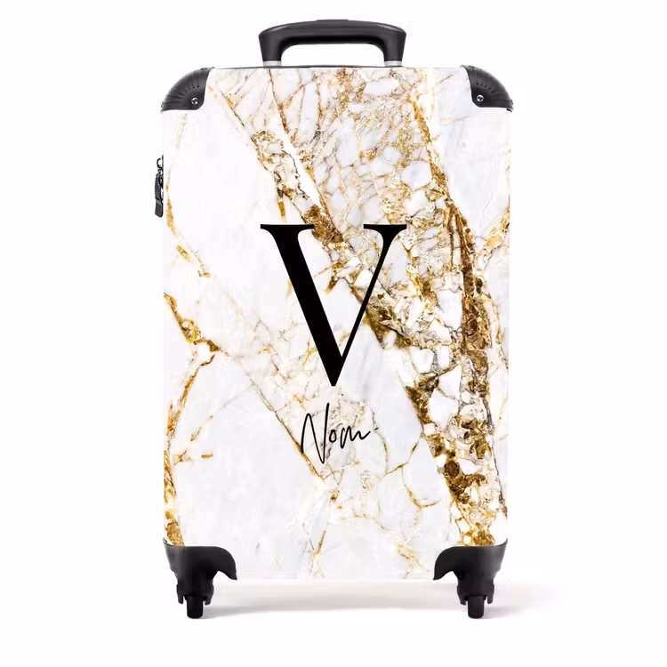 Valise -  Marbre blanc doré brut — 1
