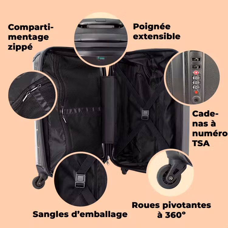 Valise - Marbre blanc et gris clair — 3