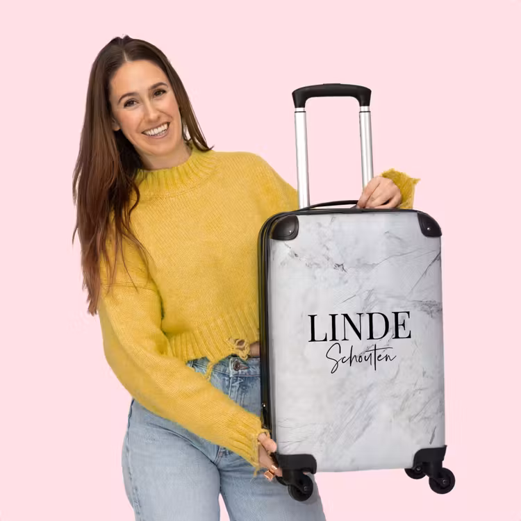 Valise - Marbre blanc et gris clair — 4