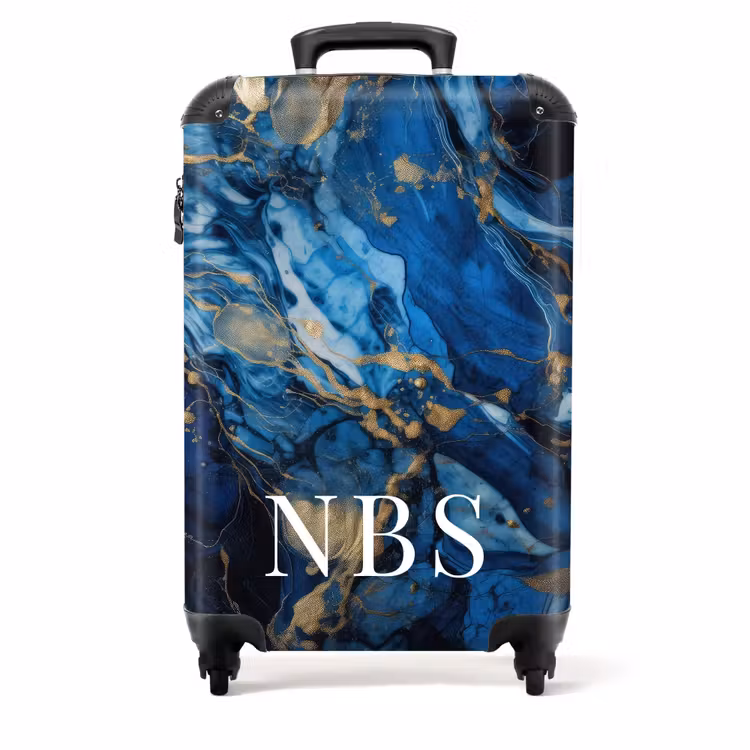 Valise -  Marbre bleu et doré — 1