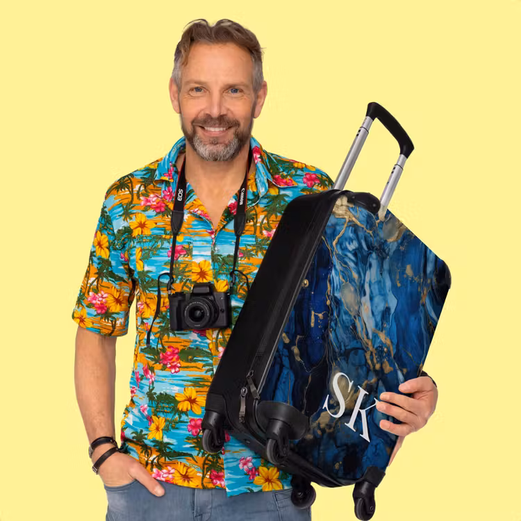 Valise -  Marbre bleu et doré — 2