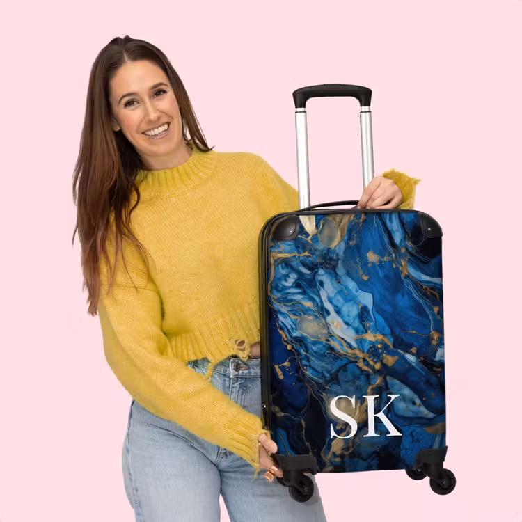 Valise -  Marbre bleu et doré — 4