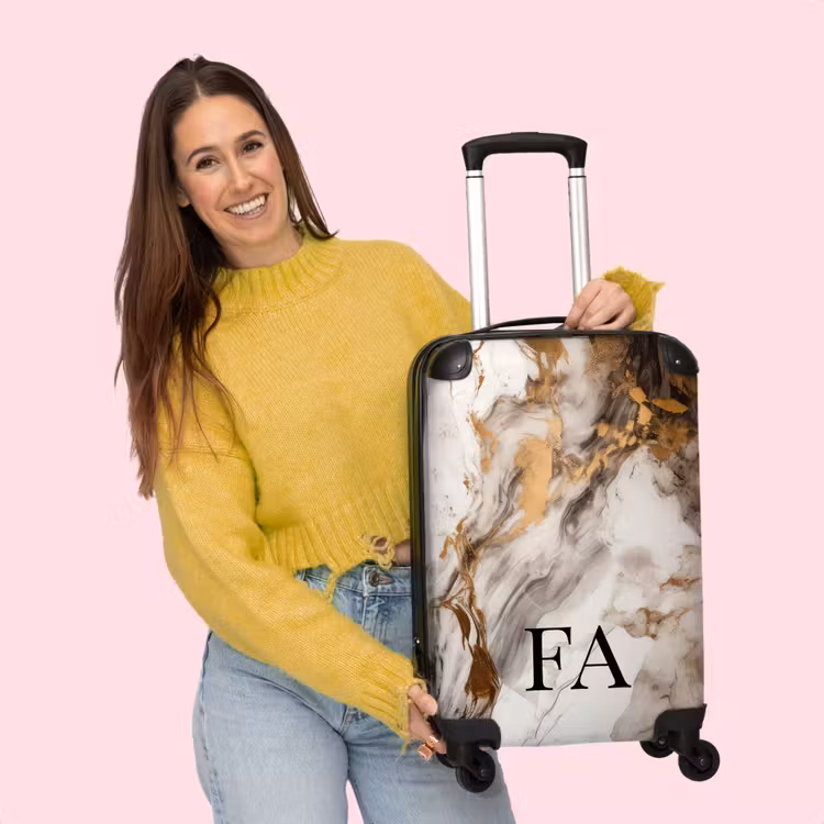 Valise - Marbre doré et blanc — 4