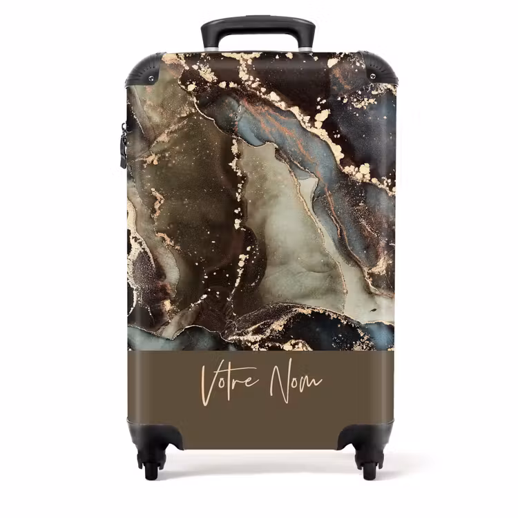 Valise -  Marbre marron/noir/gris/vert doré — 1