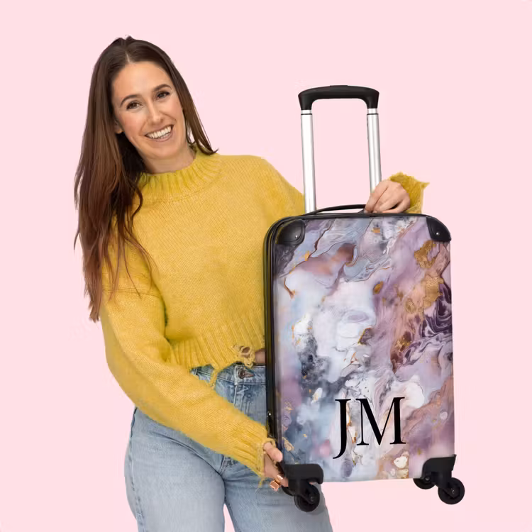 Valise - Marbre pastel rose et violet — 4