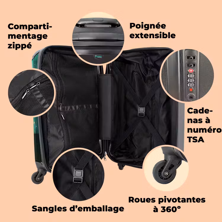 Valise -  Marbre vert avec doré — 3