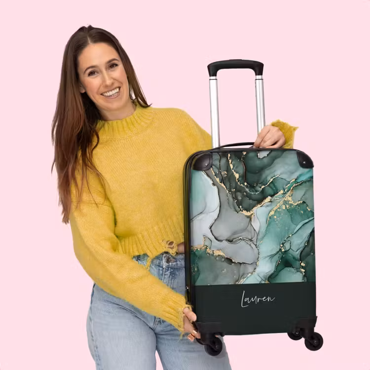 Valise -  Marbre vert avec doré — 4