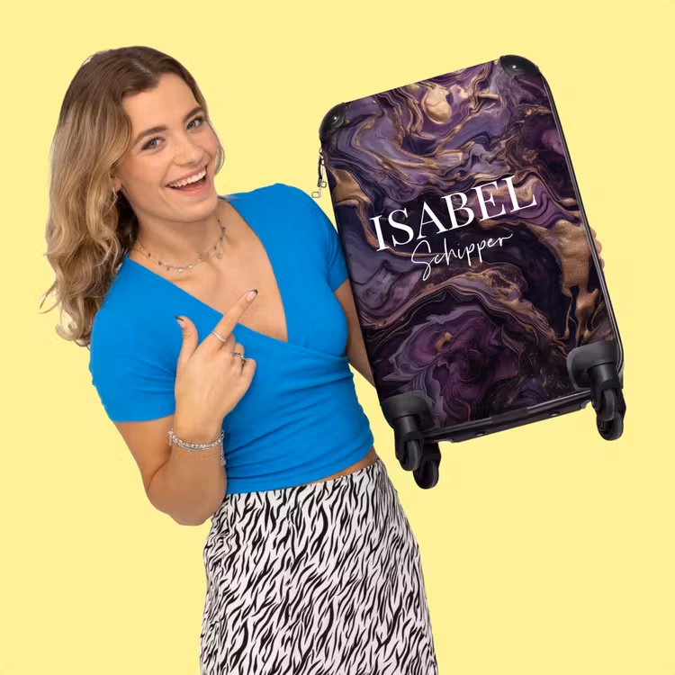 Valise - Marbre violet et doré — 2