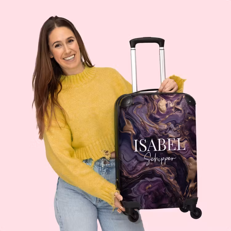 Valise - Marbre violet et doré — 4
