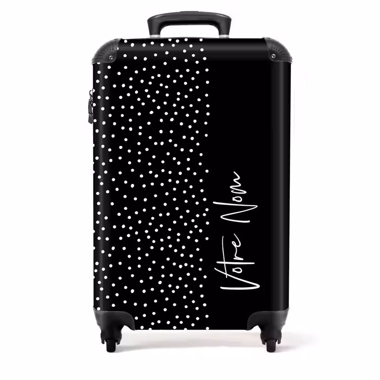 Valise - Pois blancs sur fond noir — 1