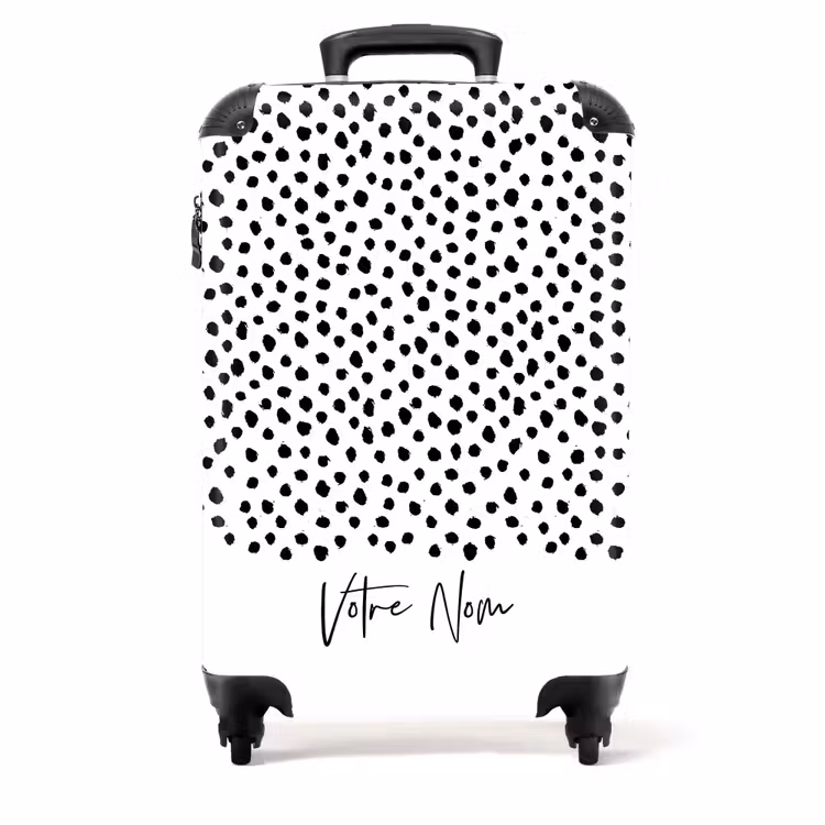 Valise - Pois noirs sur fond blanc — 1