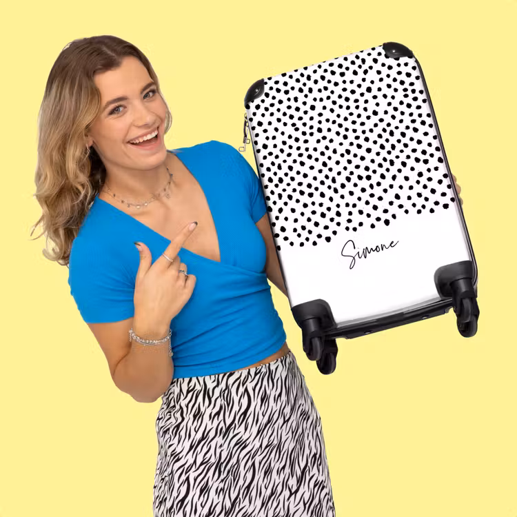 Valise - Pois noirs sur fond blanc — 2