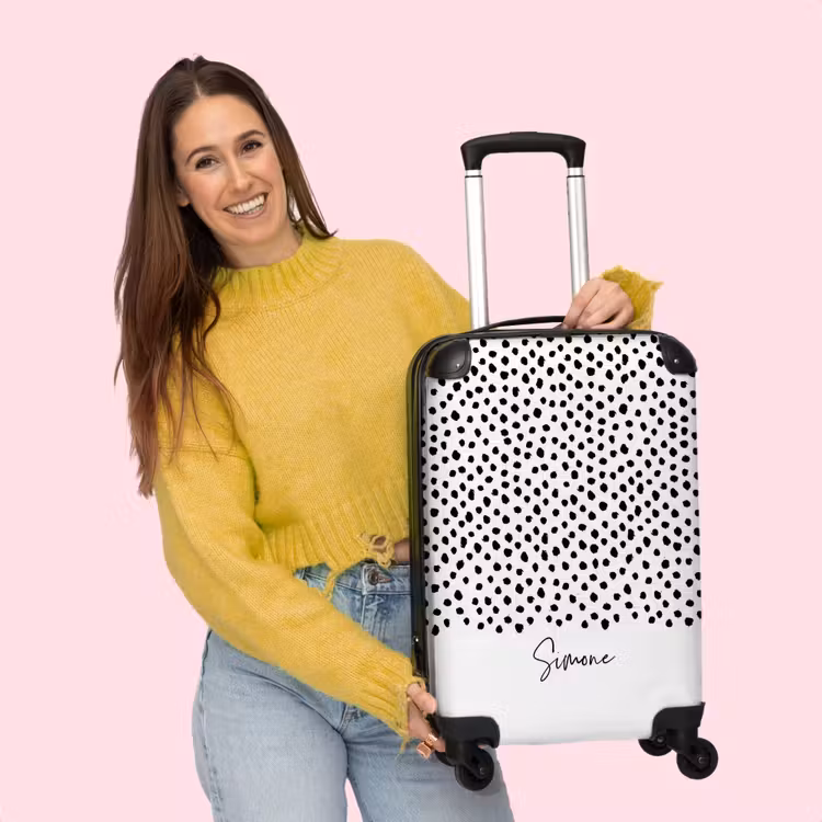 Valise - Pois noirs sur fond blanc — 4