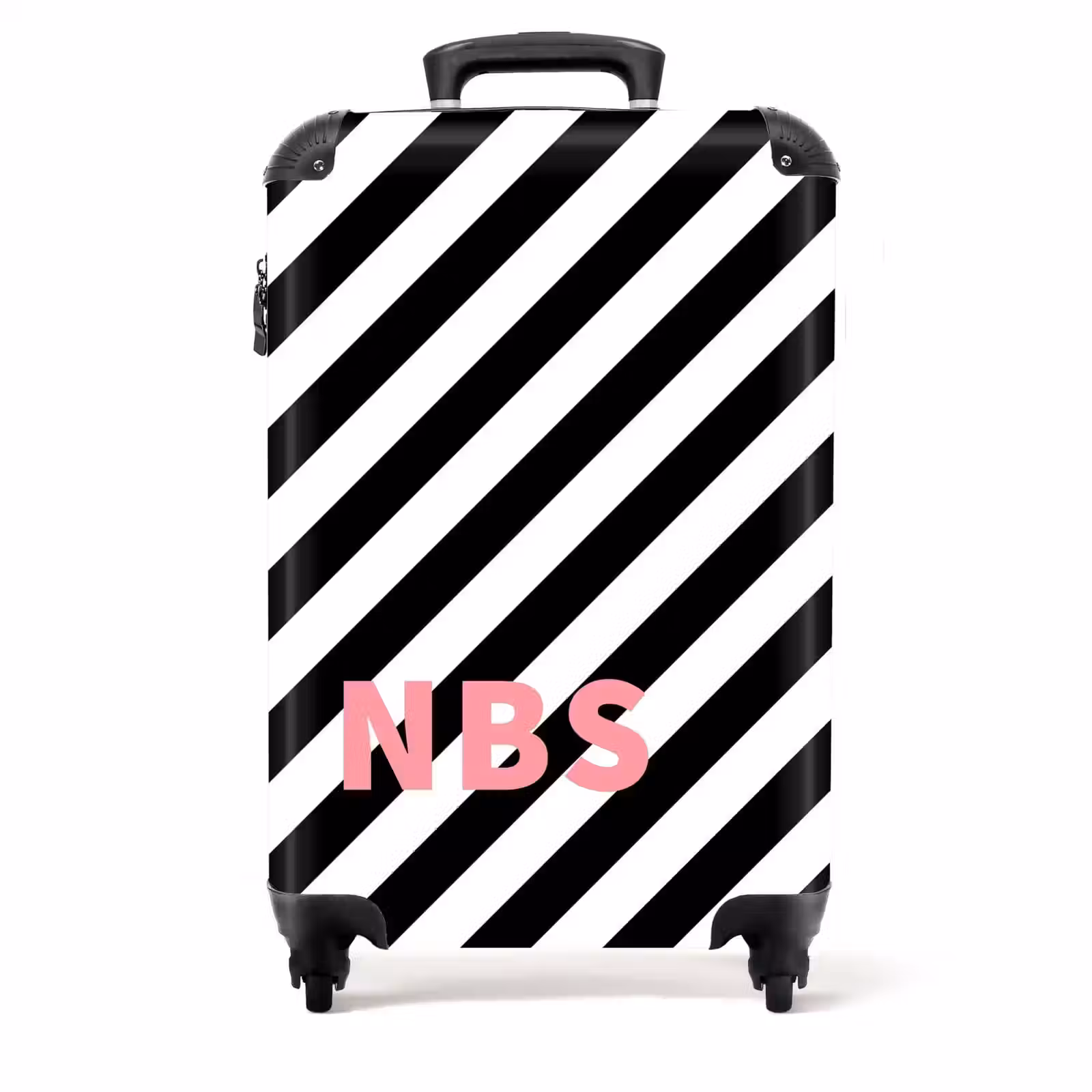 Valise - Rayures noires/blanches diagonales — 1
