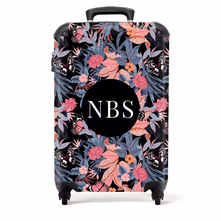 Valise - Fleurs roses et violettes — 1