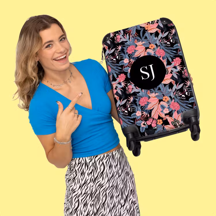Valise - Fleurs roses et violettes — 2