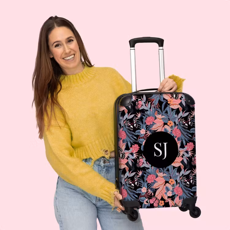 Valise - Fleurs roses et violettes — 4