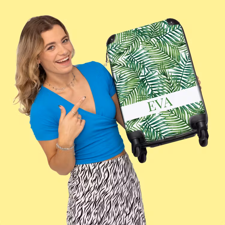 Valise -  Motif de feuilles vertes — 2