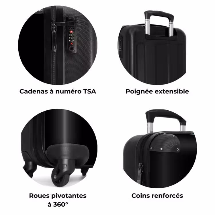 Valise -  Noir avec lettres blanches — 7