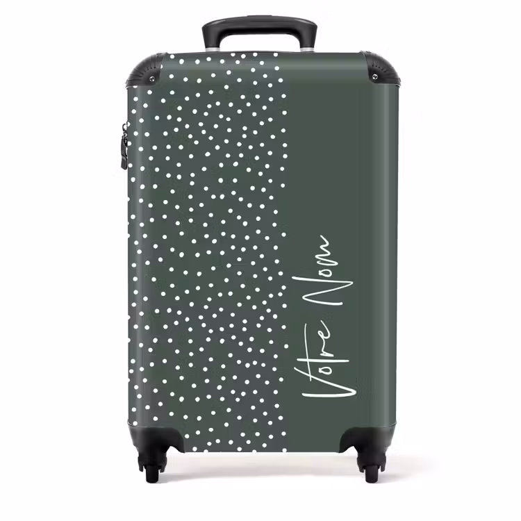Valise - Pois blancs sur fond vert — 1