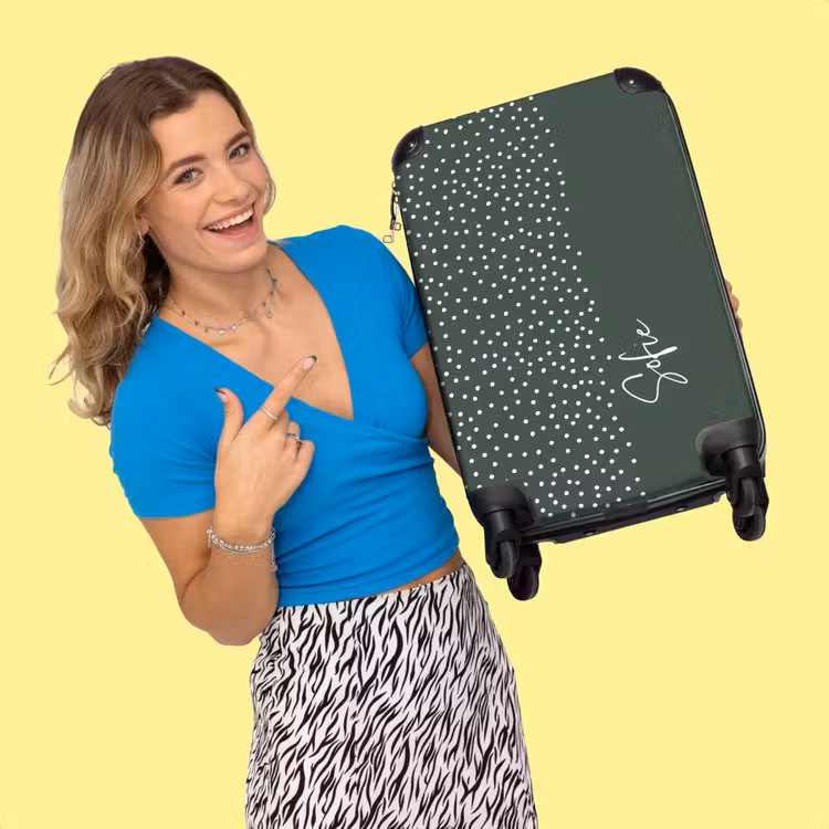 Valise - Pois blancs sur fond vert — 2