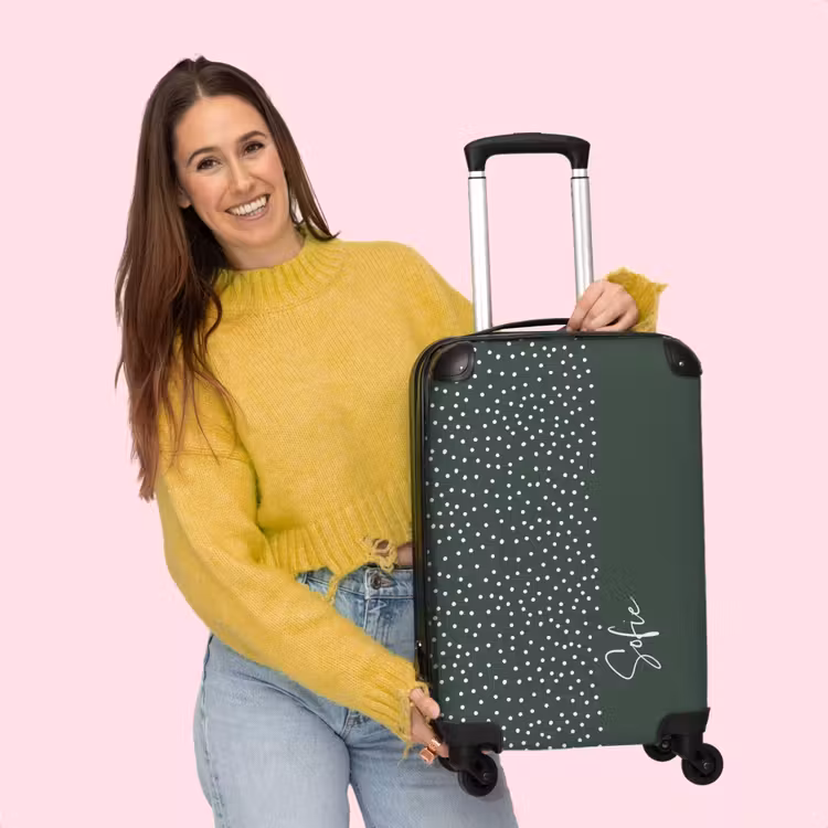Valise - Pois blancs sur fond vert — 4
