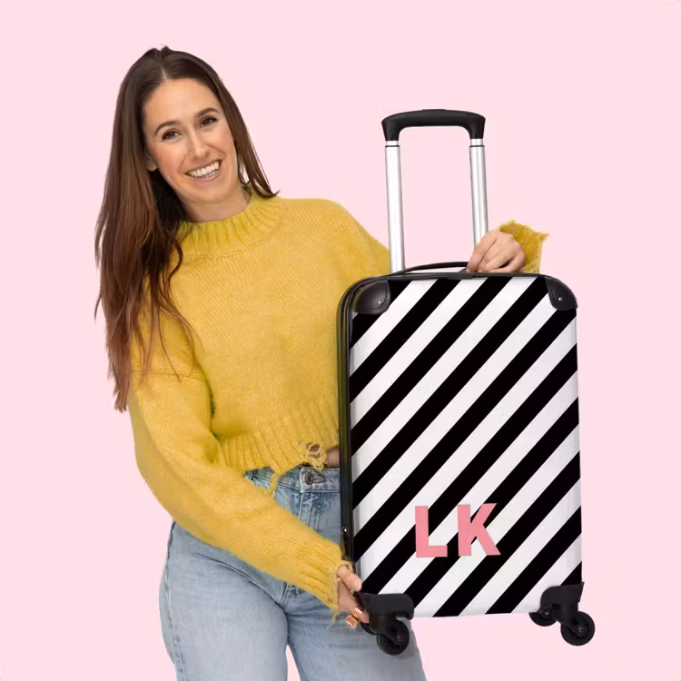 Valise - Rayures noires/blanches diagonales — 4