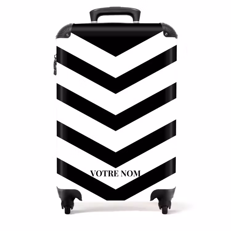 Valise -  Rayures noires/blanches en forme de flèche — 1