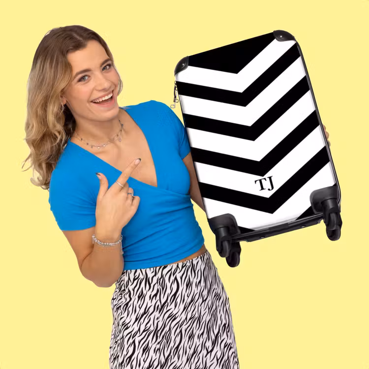 Valise -  Rayures noires/blanches en forme de flèche — 2