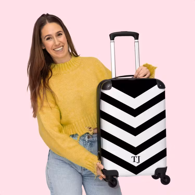 Valise -  Rayures noires/blanches en forme de flèche — 4
