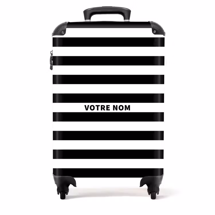 Valise - Rayures noires/blanches horizontales — 1