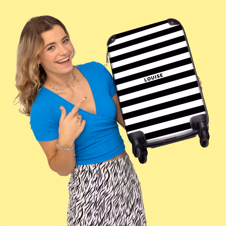 Valise - Rayures noires/blanches horizontales — 2