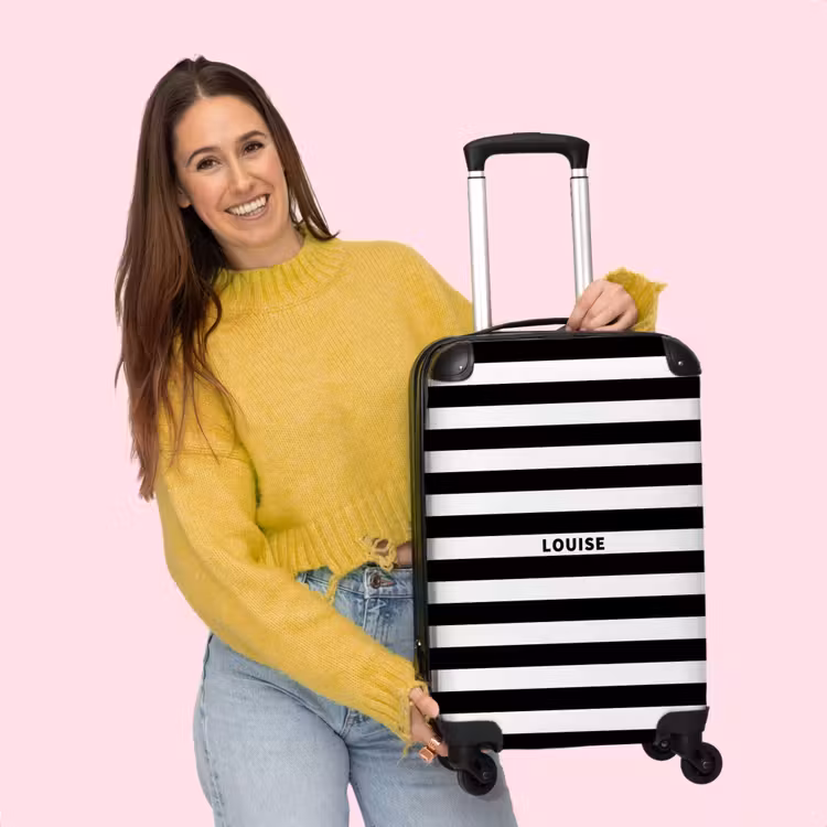 Valise - Rayures noires/blanches horizontales — 4