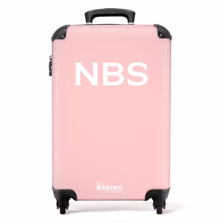 Valise -  Rose tendre avec lettres blanches — 1
