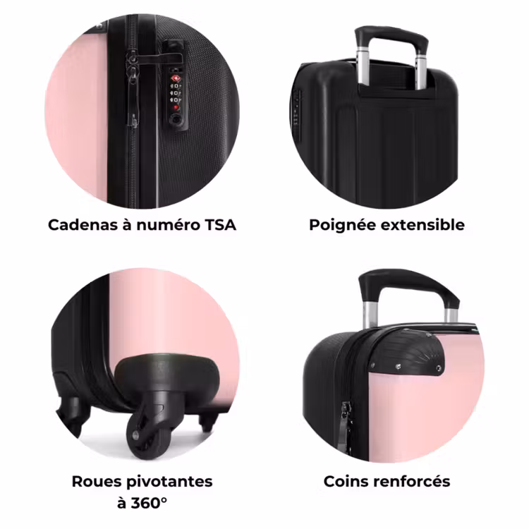 Valise -  Rose tendre avec lettres blanches — 7