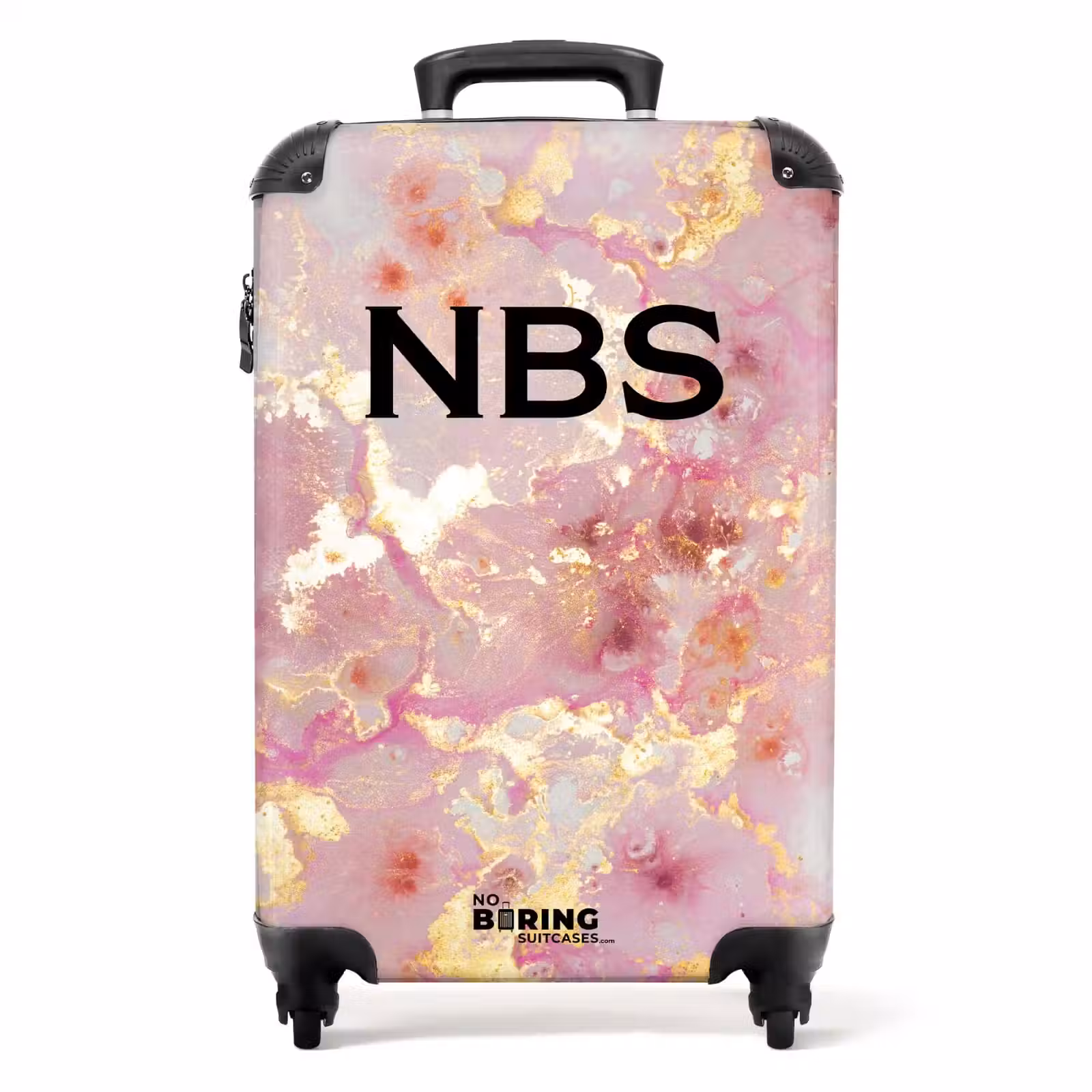 Valise - Marbre rose avec des lignes dorées — 1