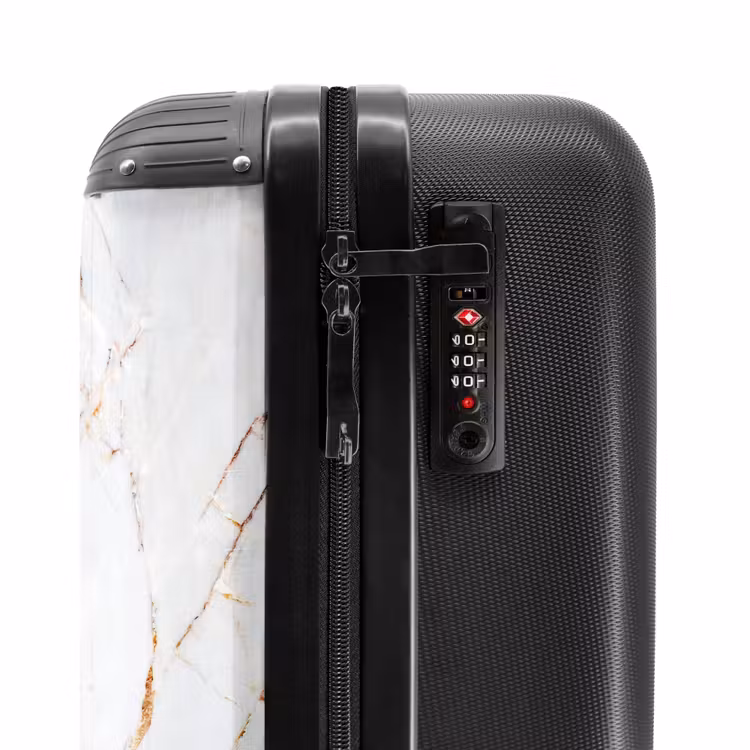Valise - Marbre blanc avec des veines dorées — 3