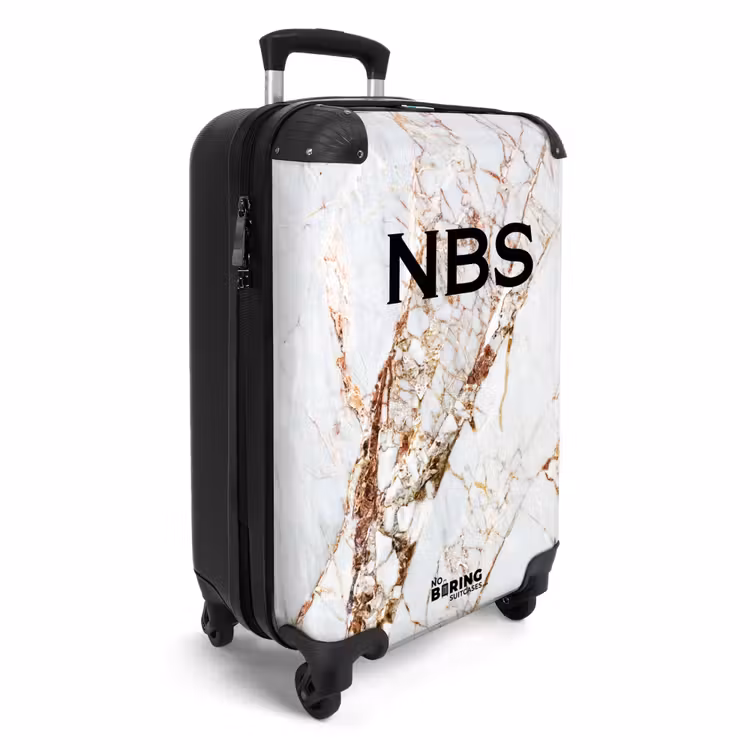 Valise - Marbre blanc avec des veines dorées — 4