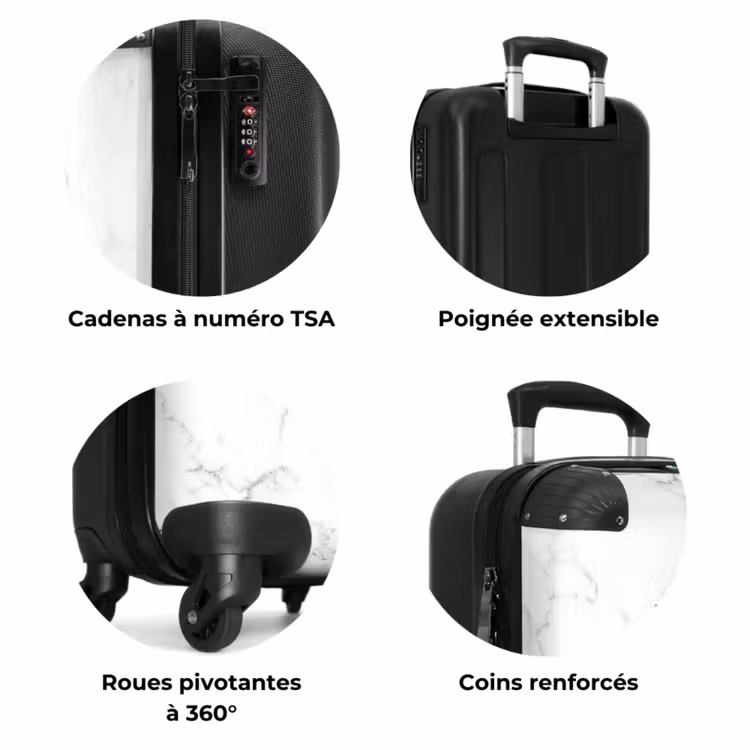 Valise - Marbre blanc avec du noir — 7