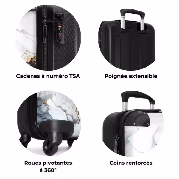 Valise - Marbre noir et blanc avec de l'or — 7