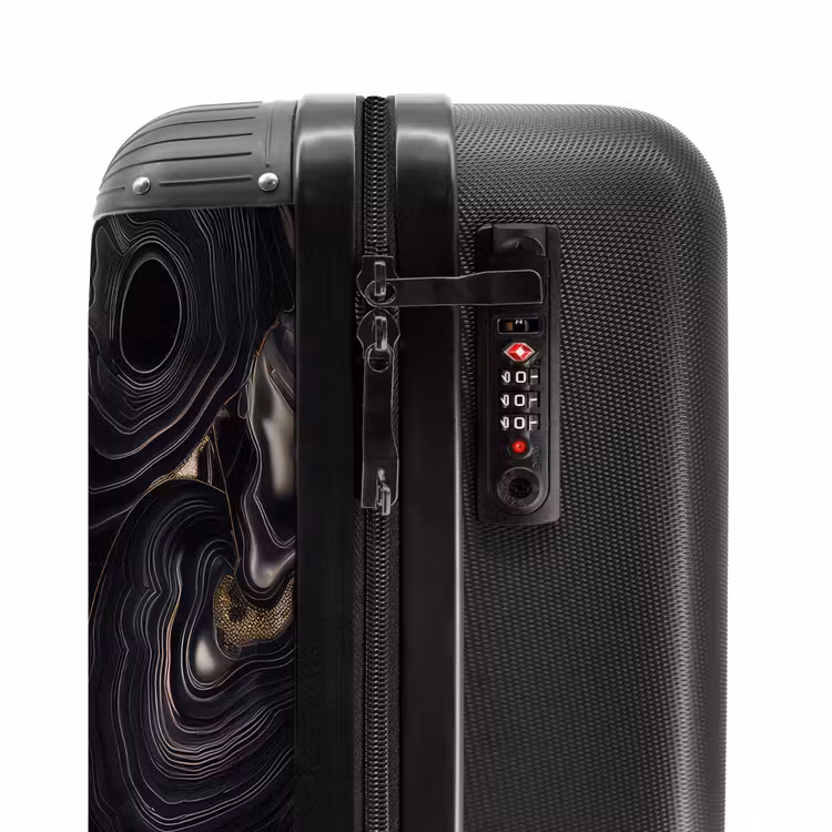Valise - Marbre noir avec des rayures dorées — 3