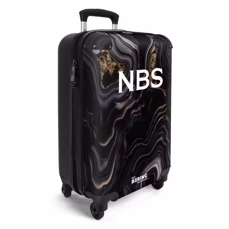 Valise - Marbre noir avec des rayures dorées — 4