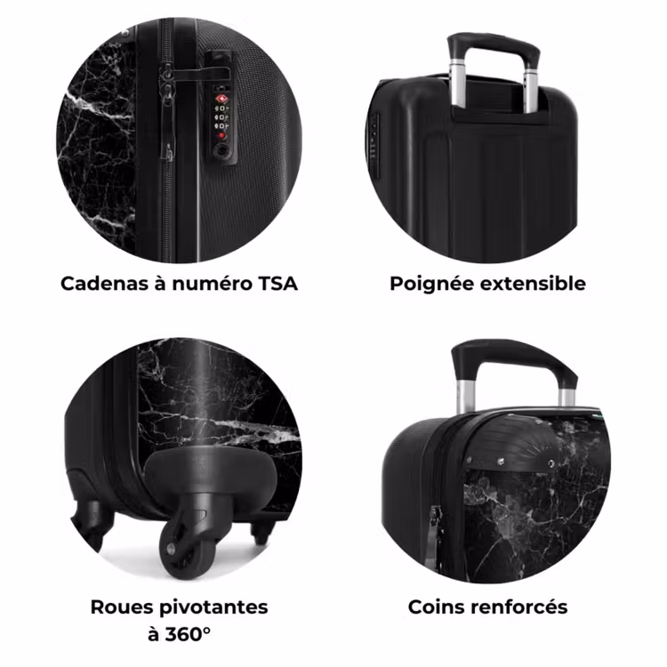 Valise -  Marbre noir avec des veines blanches — 7